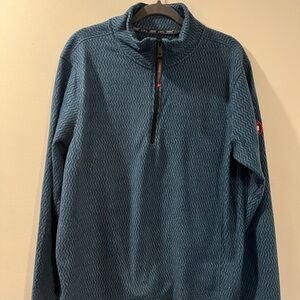 Men's Half-Zip Textured Sweater - Blue